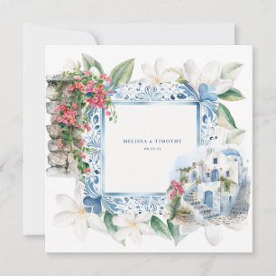 Aquarellland Griechenland   Hochzeit von Napkins Einladung
