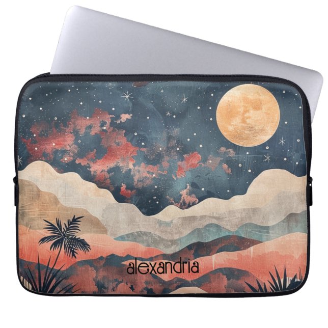 Aquarelllandschaft Abstrakt farbig mit Namen Laptopschutzhülle (Vorderseite)
