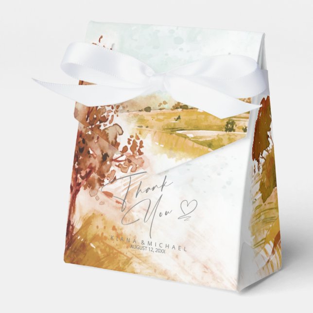 Aquarelllandschaft Danke Autumn Gold ID786 Geschenkschachtel (Vorderseite)