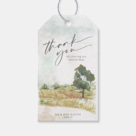 Aquarelllandschaft Danke Sage Green ID786 Geschenkanhänger