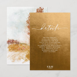 Aquarelllandschaft Details Herbst Gold-ID786 Begleitkarte