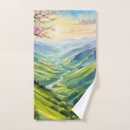 Aquarelllandschaft - Frühling Handtuch