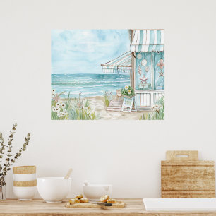Aquarelllandschaft in sanften Farben Poster