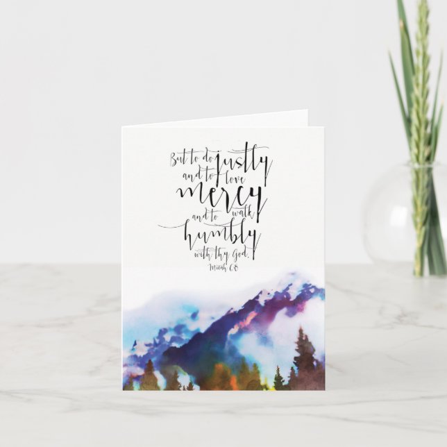 Aquarelllandschaft mit biblischer Schrift Karte (Vorderseite)