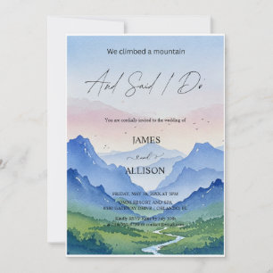 Aquarelllandschaften und Berge Hochzeit Einladung