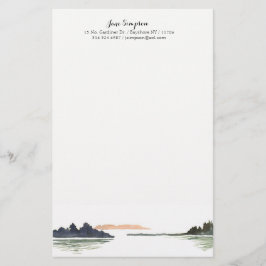 Aquarelllandschaftspersönliches stationäres briefpapier