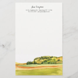 Aquarelllandschaftspersönliches stationäres briefpapier