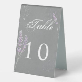 Aquarelllavender-Blume auf grau Tischaufsteller