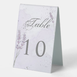 Aquarelllavender Blume Tischnummer Tischaufsteller