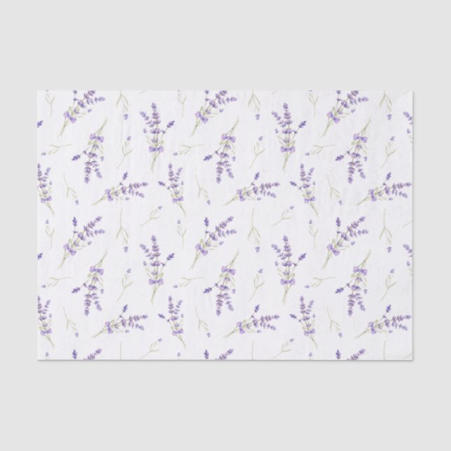 Aquarelllavender-Blume und -Blätter Seidenpapier (Vorderseite)