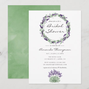 Aquarelllavender Bridal Dusche Einladung