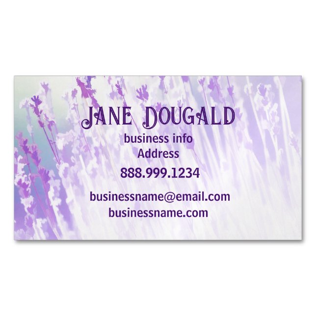 Aquarelllavender Floral Classic Writer's Magnetische Visitenkarte (Vorderseite)