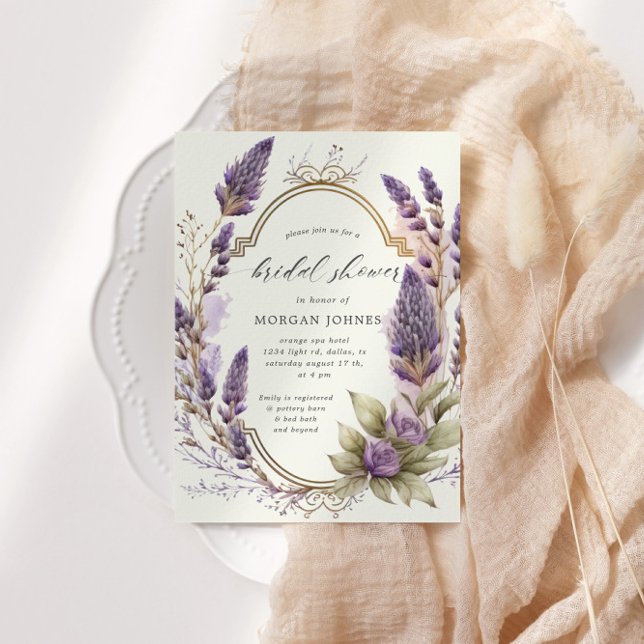 Aquarelllavender Floral Regal Brautparty Einladung (Von Creator hochgeladen)