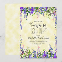 Aquarelllavender Gelbe Überraschung 30. Geburtstag