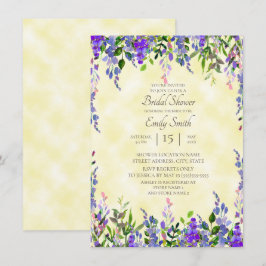 Aquarelllavender Gelbes Brautparty Einladung