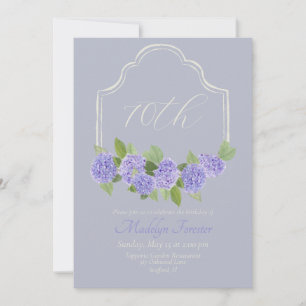Aquarelllavender Hydrangea 70. Geburtstag Einladung