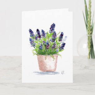 Aquarelllavender Karte