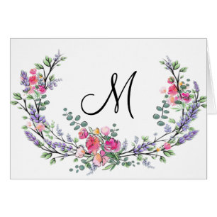 Aquarelllavender Pink Wilde Rose und Eukalyptus