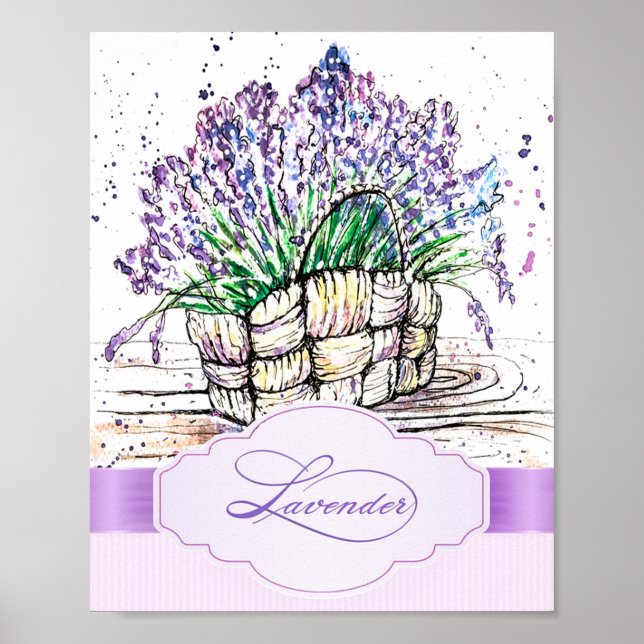 Aquarelllavender Poster (Vorne)