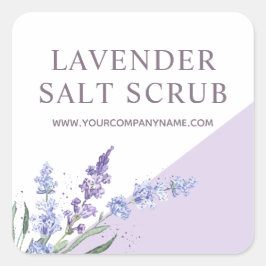 Aquarelllavender Salz Scrub Quadratischer Aufkleber