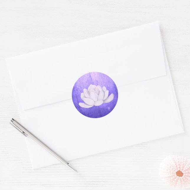 Aquarelllavender Sukkulär, lila Runder Aufkleber (Umschlag)