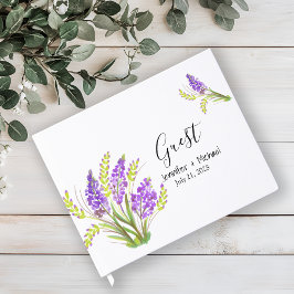 Aquarelllavender und Grüne Florals Gästebuch