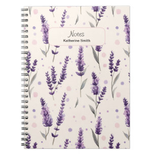 Aquarelllavender und Punktedesign Notizblock