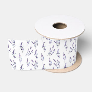 Aquarelllavene auf Weiß Satinband