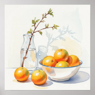 Aquarellleben - Orangen Poster