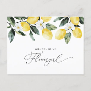 Aquarelllemon Blumenkarte Postkarte