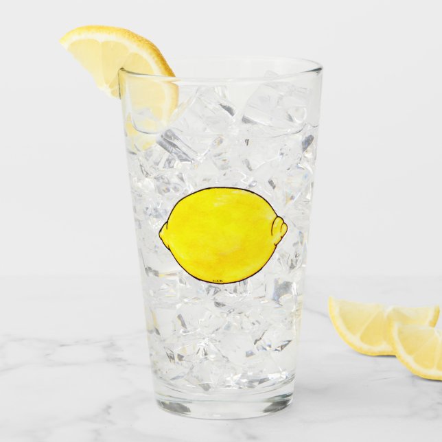 Aquarelllemon Glas (Vorderseite Ice)