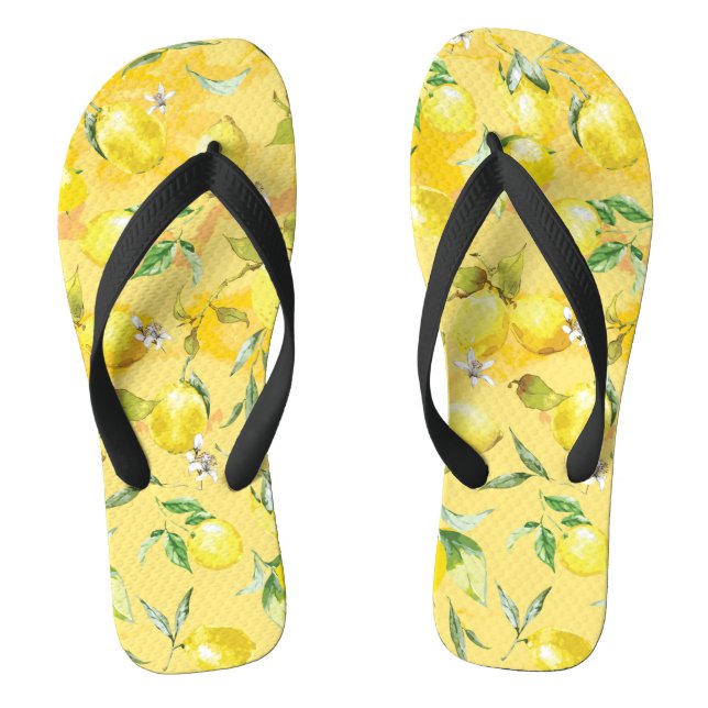 Aquarelllemon IV Flip Flops (Fußbett)