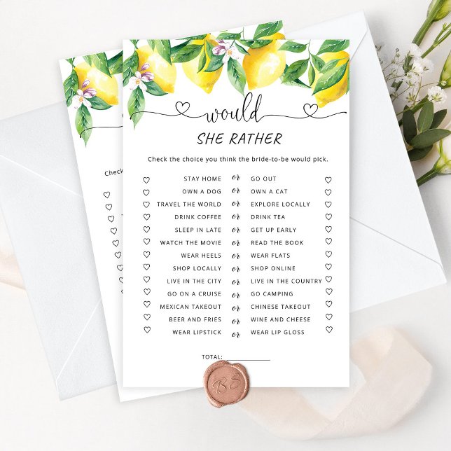 Aquarelllemon Würde sie lieber ein Bridgame (Von Creator hochgeladen)