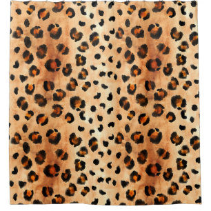 Aquarellleopard Print: Exotic Fur Textur Duschvorhang