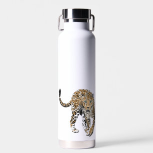 Aquarellleopard-Urwaldkatze grün gestrichen Trinkflasche