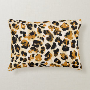 Aquarellleoparde, Farbverlauf von Krawatte und Far Dekokissen
