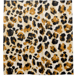 Aquarellleoparde, Farbverlauf von Krawatte und Far Duschvorhang
