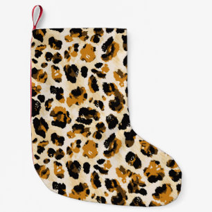 Aquarellleoparde, Farbverlauf von Krawatte und Far Kleiner Weihnachtsstrumpf