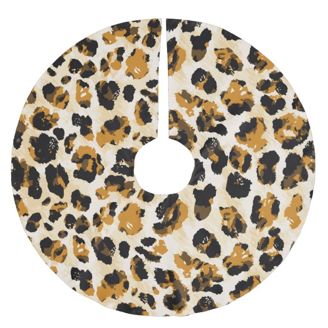Aquarellleoparde, Farbverlauf von Krawatte und Far Polyester Weihnachtsbaumdecke (Vorderseite)