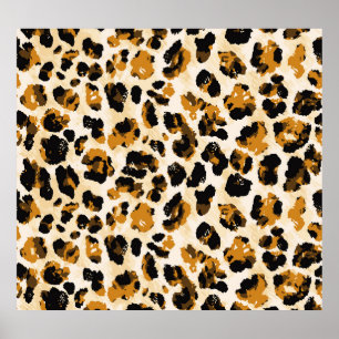 Aquarellleoparde, Farbverlauf von Krawatte und Far Poster
