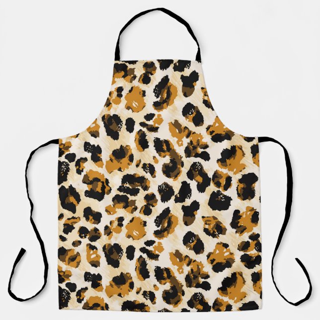 Aquarellleoparde, Farbverlauf von Krawatte und Far Schürze (Vorderseite)