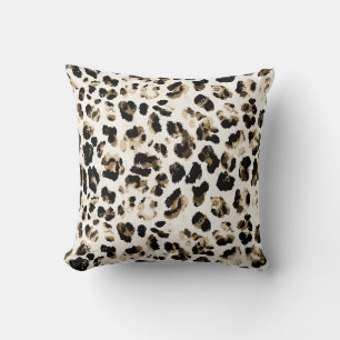 Aquarellleoparde, Krawatte-Farbstoff-Hintergrund. Kissen