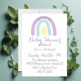Aquarelllik Regenbogen Babydusche Einladung