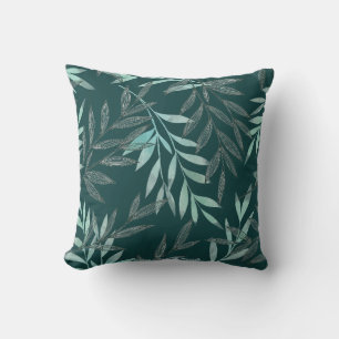 Aquarelllinie Zeichnend Foliage-Blätter Pflanze Aq Kissen