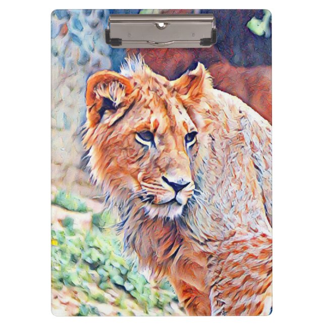 Aquarelllion Klemmbrett (Vorderseite)