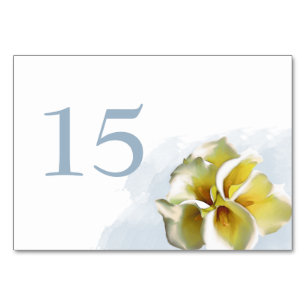 Aquarelllische Hochzeitsslililien Tischnummer
