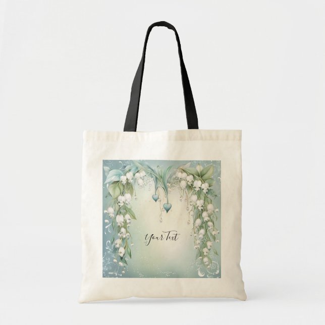 Aquarelllische Lily of the Valley Tote Bag Tragetasche (Vorne)