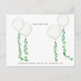 Aquarellluftballons mit grünem Verzweig Postkarte