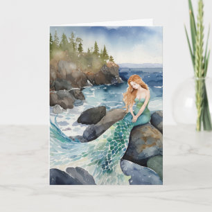 Aquarellmaid-Denken Karte