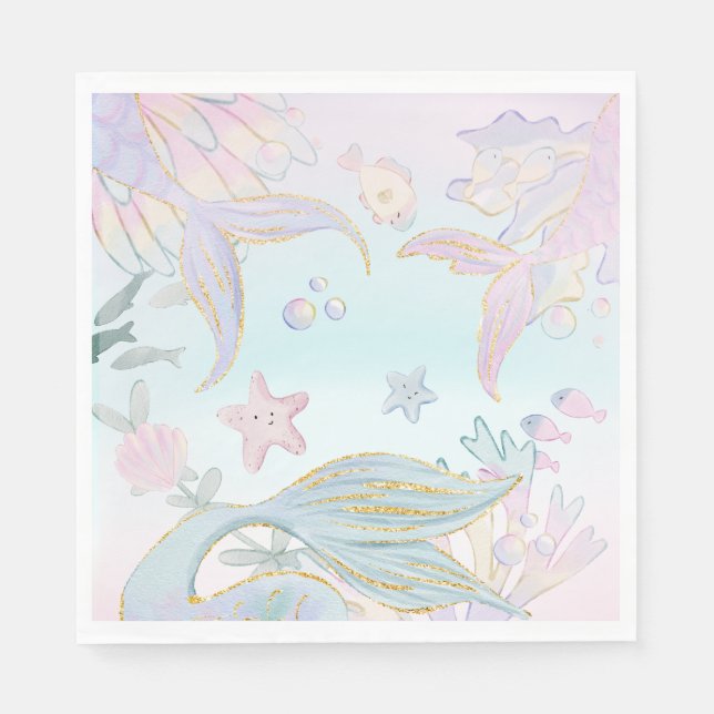 Aquarellmaid unter dem Party Serviette (Vorderseite)